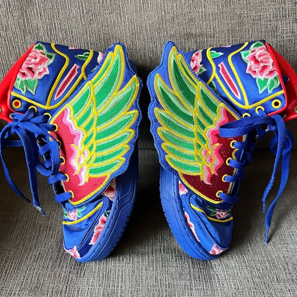 RARE Adidas Jeremy Scott JS Wings CNY Sz 4.5 M / 5.5W Maximalist Hypebeast Satin - Picture 5 of 16